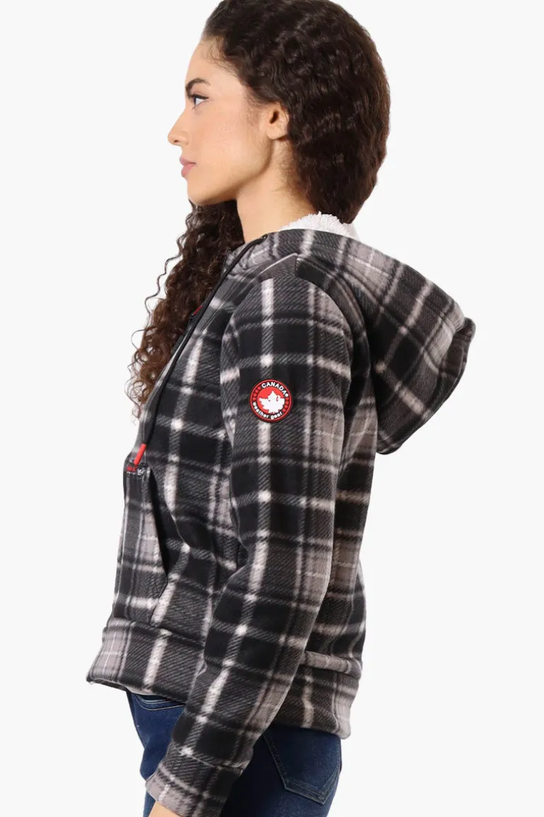 Canada Weather Gear Plaid Fleece Lined Hoodie - Black