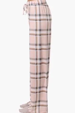 Canada Weather Gear Plaid Wide Leg Pajama Pants - Peach