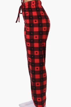 Canada Weather Gear Plaid Wide Leg Pajama Bottoms - Red