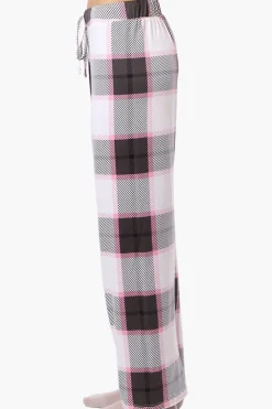 Canada Weather Gear Plaid Wide Leg Pajama Bottoms - White