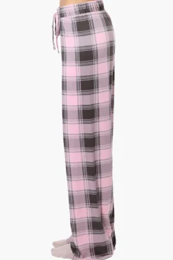 Canada Weather Gear Plaid Wide Leg Pajama Bottoms - Pink