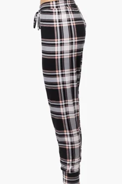 Canada Weather Gear Plaid Tie Waist Pajama Bottoms - Black