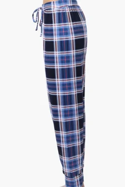 Canada Weather Gear Plaid Tie Waist Pajama Bottoms - Blue