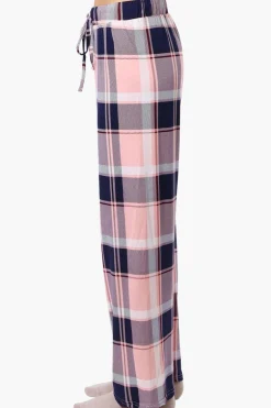 Canada Weather Gear Plaid Wide Leg Pajama Bottoms - Pink