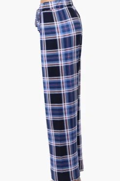 Canada Weather Gear Plaid Wide Leg Pajama Bottoms - Blue