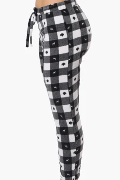 Canada Weather Gear Plaid Fleece Pajama Bottoms - Black