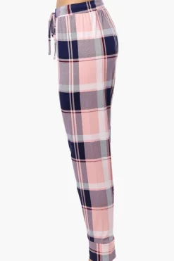 Canada Weather Gear Plaid Tie Waist Pajama Bottoms - Pink