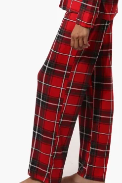 Canada Weather Gear Plaid Wide Leg Pajama Pants - Red