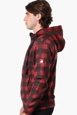 Canada Weather Gear Plaid Fleece Lined Lightweight Jacket - Red