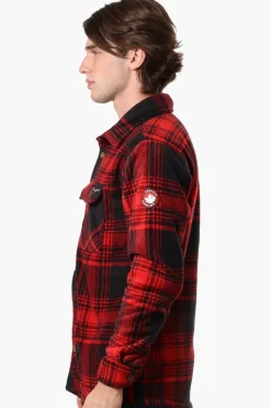 Canada Weather Gear Plaid Sherpa Lined Lightweight Jacket - Red