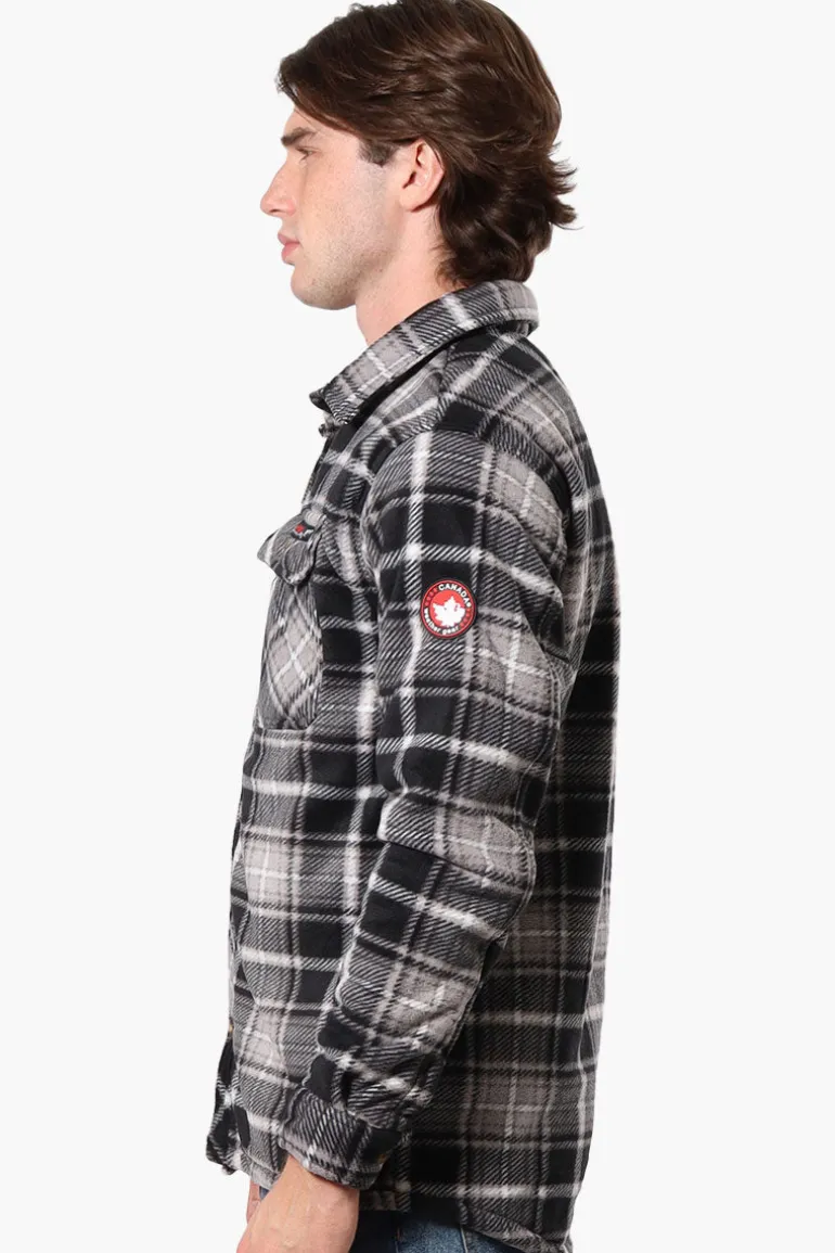 Canada Weather Gear Plaid Sherpa Lined Lightweight Jacket - Black