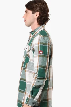 Canada Weather Gear Plaid Button Up Casual Shirt - Green