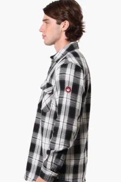 Canada Weather Gear Plaid Button Up Casual Shirt - Black