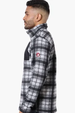 Canada Weather Gear Plaid 1/4 Zip Sweatshirt - Black