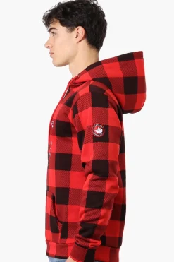 Canada Weather Gear Plaid Embroidered Hoodie - Red