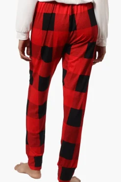 Canada Weather Gear Plaid Tie Waist Jogger Pajama Pants - Red