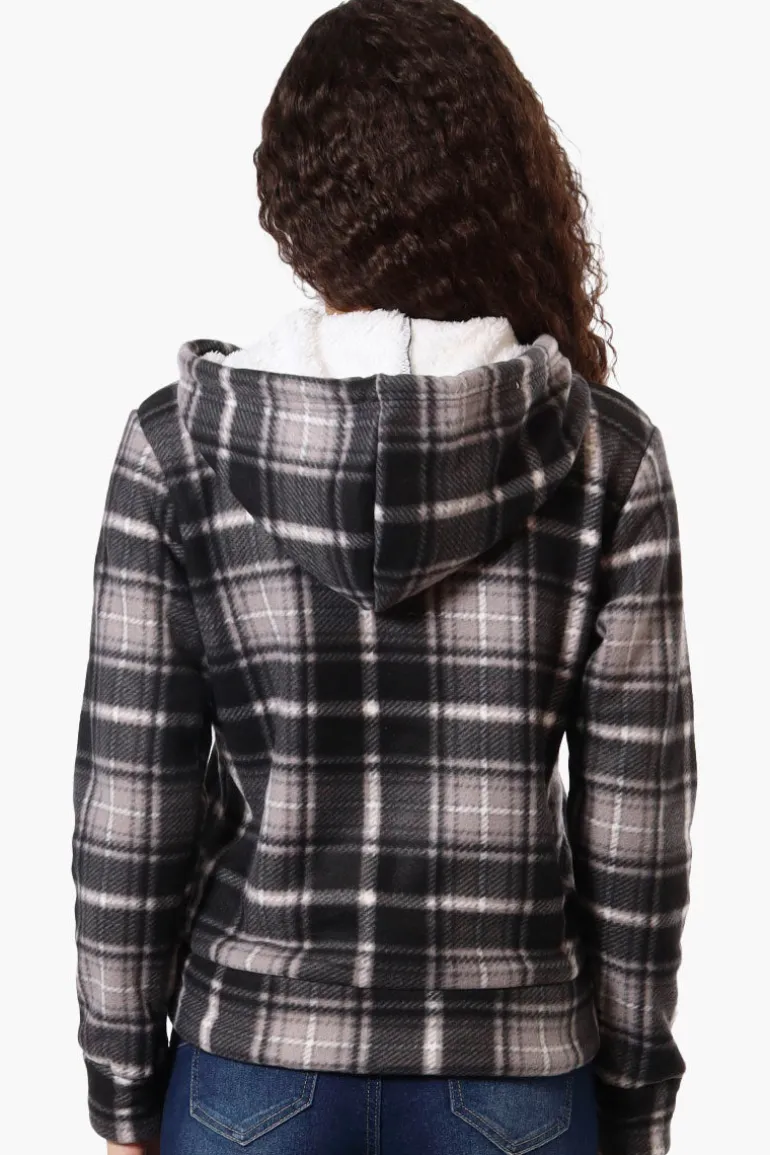 Canada Weather Gear Plaid Fleece Lined Hoodie - Black