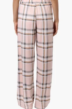 Canada Weather Gear Plaid Wide Leg Pajama Pants - Peach
