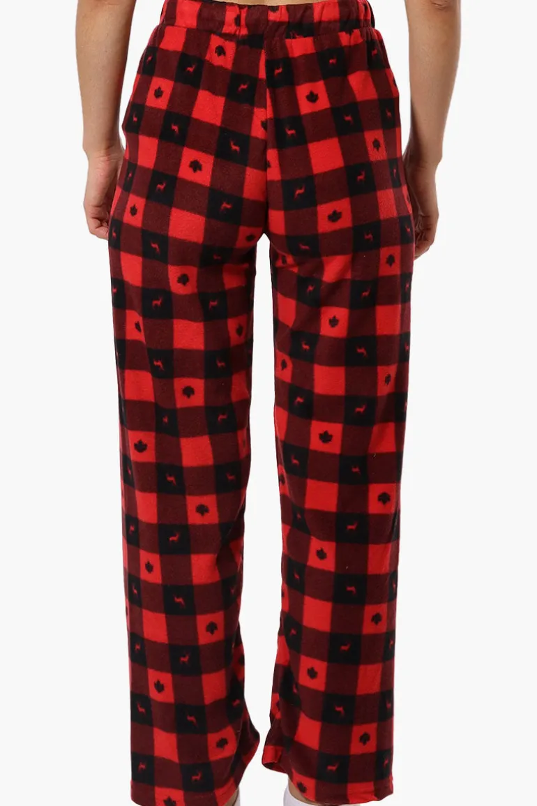 Canada Weather Gear Plaid Wide Leg Pajama Bottoms - Red
