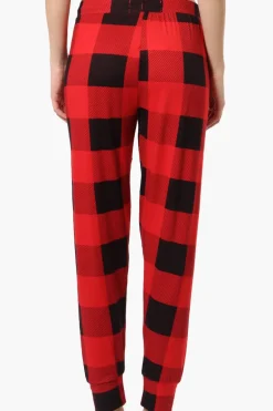 Canada Weather Gear Plaid Tie Waist Pajama Bottoms - Red