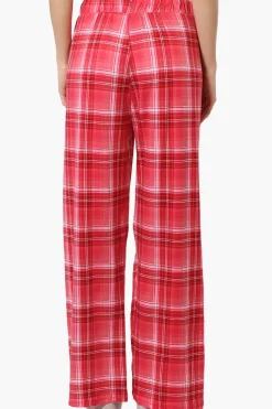 Canada Weather Gear Plaid Wide Leg Pajama Bottoms - Red