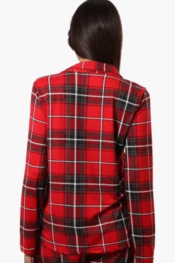 Canada Weather Gear Plaid Button Down Pajama Top - Red