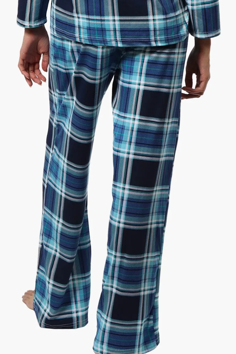 Canada Weather Gear Plaid Wide Leg Pajama Pants - Blue