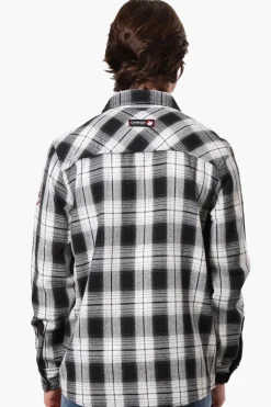 Canada Weather Gear Plaid Button Up Casual Shirt - Black
