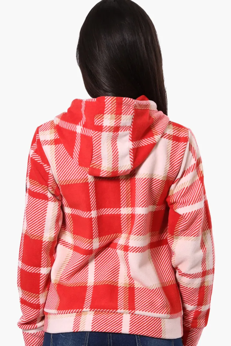 Canada Weather Gear Plaid Fleece Hoodie - Red