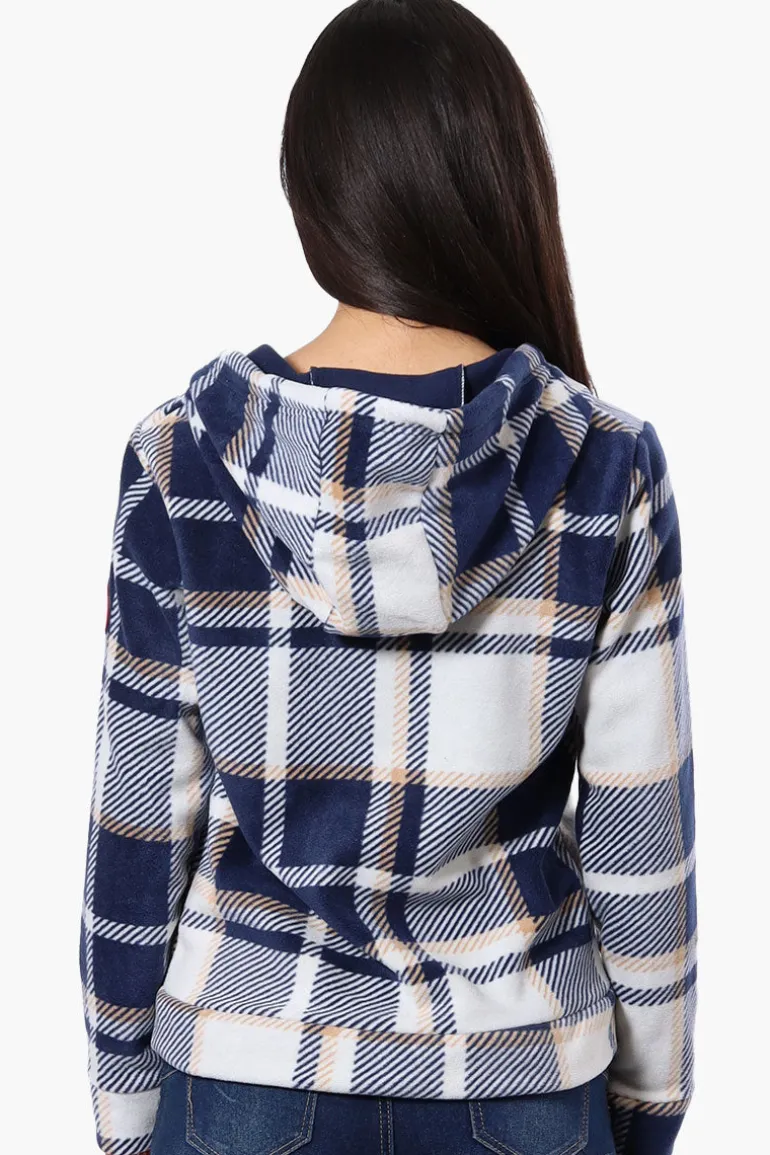 Canada Weather Gear Plaid Fleece Hoodie - Navy