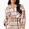 Canada Weather Gear Plush Plaid Lightweight Jacket - Beige