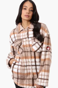 Canada Weather Gear Plush Plaid Lightweight Jacket - Beige