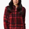 Canada Weather Gear Plush Plaid Hooded Lightweight Jacket - Red