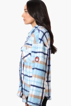 Canada Weather Gear Plush Plaid Lightweight Jacket - Blue