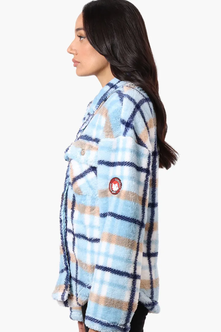 Canada Weather Gear Plush Plaid Lightweight Jacket - Blue
