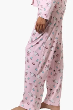 Canada Weather Gear Pug Pattern Wide Leg Pajama Pants - Pink
