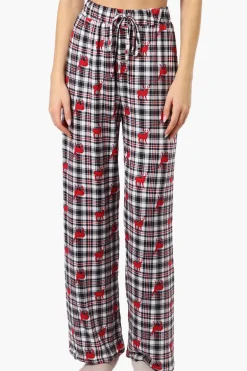 Canada Weather Gear Reindeer Pattern Wide Leg Pajama Pants - Multi