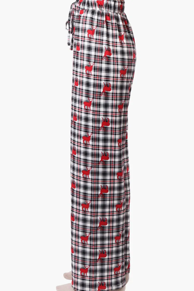 Canada Weather Gear Reindeer Pattern Wide Leg Pajama Pants - Multi