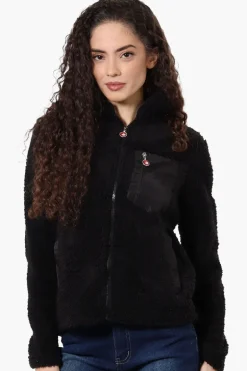 Canada Weather Gear Sherpa Zip Up Lightweight Jacket - Black