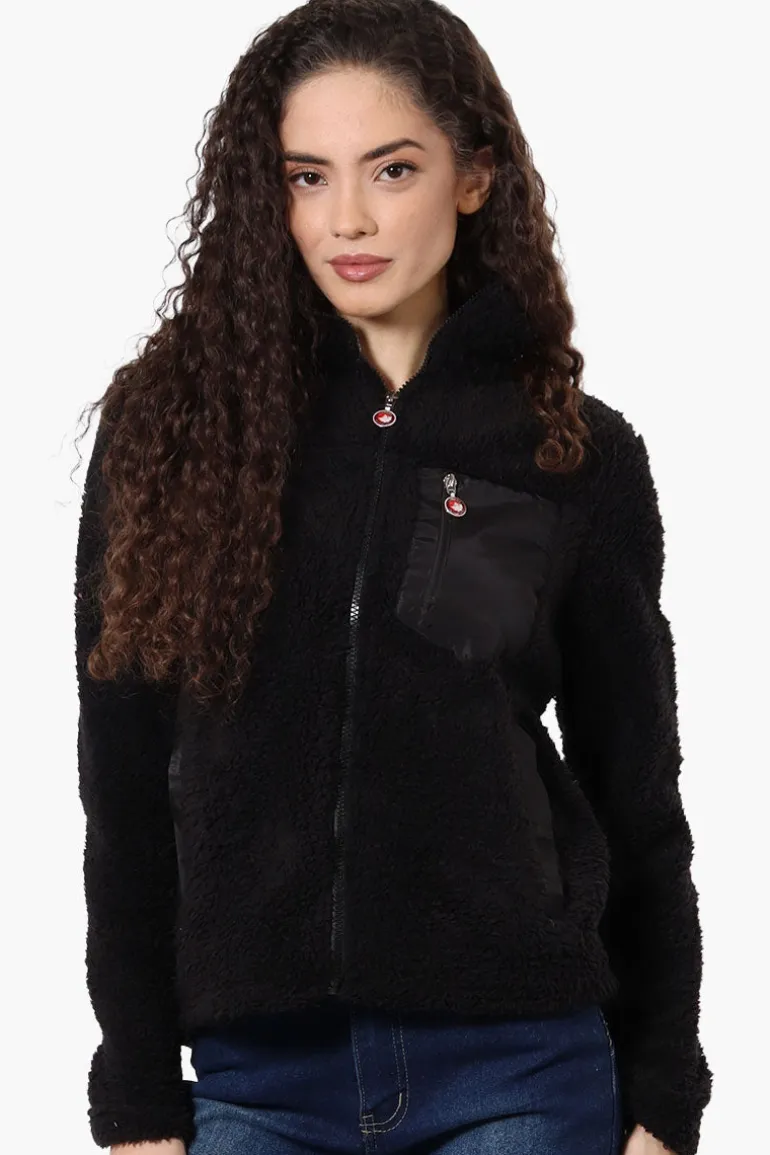 Canada Weather Gear Sherpa Zip Up Lightweight Jacket - Black