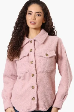 Canada Weather Gear Sherpa Lightweight Jacket - Pink