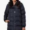 Canada Weather Gear Side Slit Puffer Parka Jacket - Navy