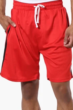 Canada Weather Gear Side Stripe Mesh Shorts - Red