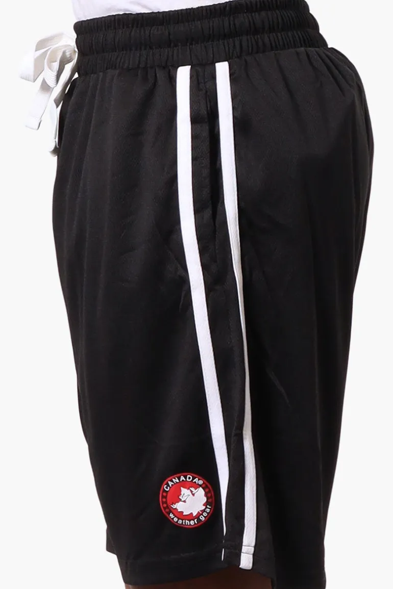 Canada Weather Gear Side Stripe Mesh Shorts - Black