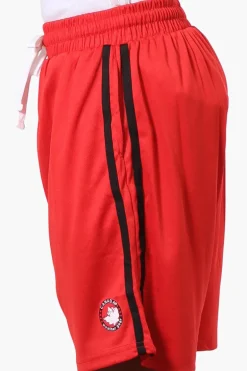 Canada Weather Gear Side Stripe Mesh Shorts - Red