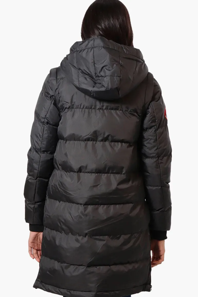 Canada Weather Gear Side Slit Puffer Parka Jacket - Black