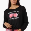 Canada Weather Gear Sleep Print Drawstring Pajama Top - Black