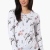 Canada Weather Gear Sloth Pattern Henley Pajama Top - Grey