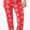 Canada Weather Gear Snowflake Pattern Fleece Pajama Bottoms - Red