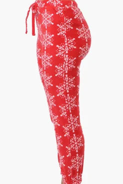 Canada Weather Gear Snowflake Pattern Fleece Pajama Bottoms - Red